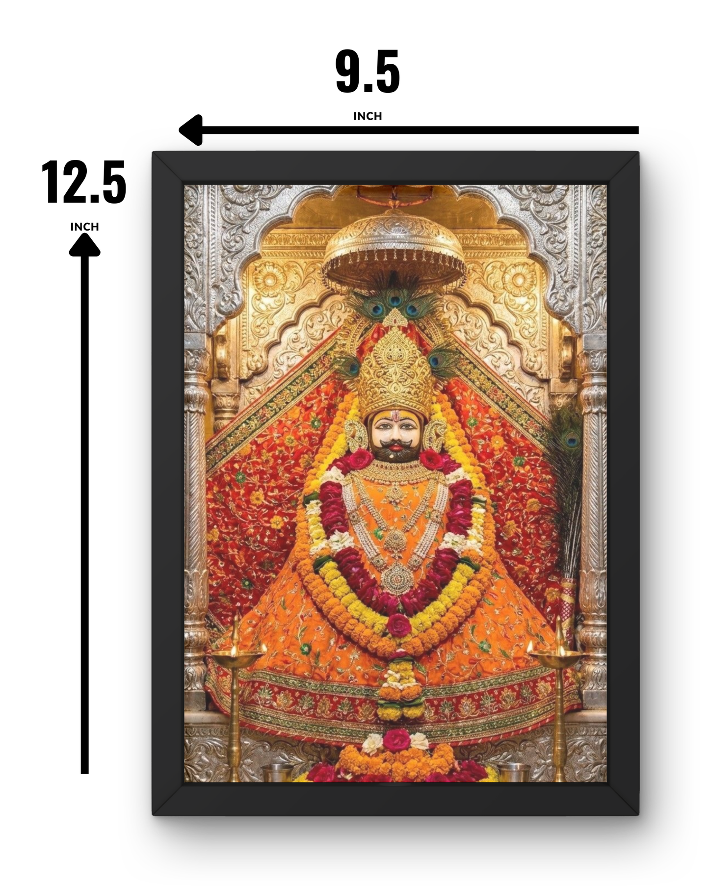 Khatu Shyam Baba Photo Frame | A4 Size | Divine Home Decor