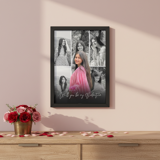 Personalized Valentine Photo Frame – Romantic Love Gift | A4 Size | Custom Couple Frame