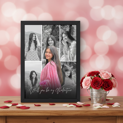 Personalized Valentine Photo Frame – Romantic Love Gift | A4 Size | Custom Couple Frame
