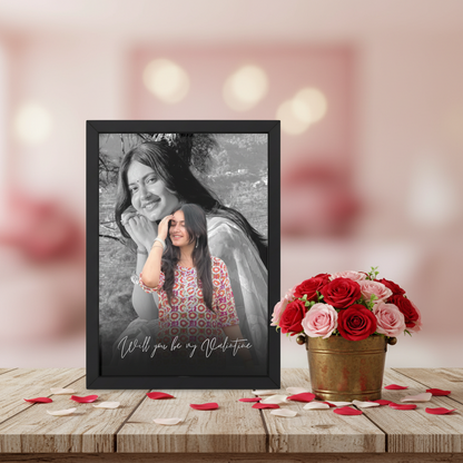 Romantic Valentine Photo Frame – Personalized Love Gift | A4 Size | Couple Frame