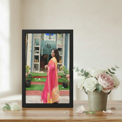 Personalized A4 Size Photo Frame – Single Photo | Black Frame | Custom Gift