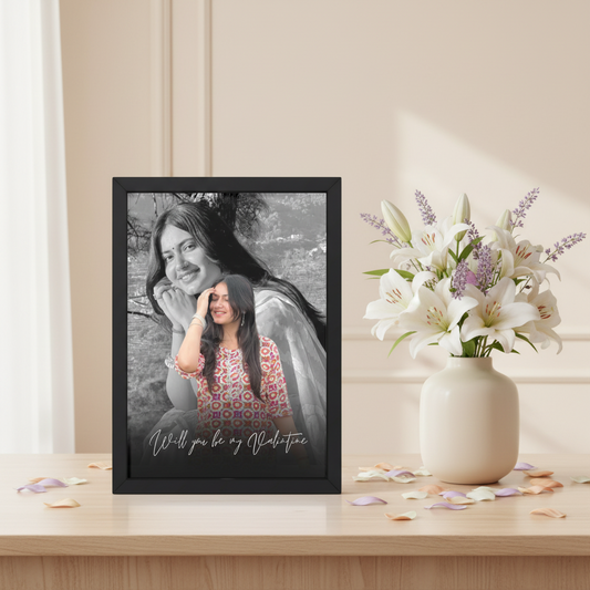 Romantic Valentine Photo Frame – Personalized Love Gift | A4 Size | Couple Frame