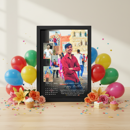 Personalized Birthday Photo Frame | Custom Name & Date | A4 Size