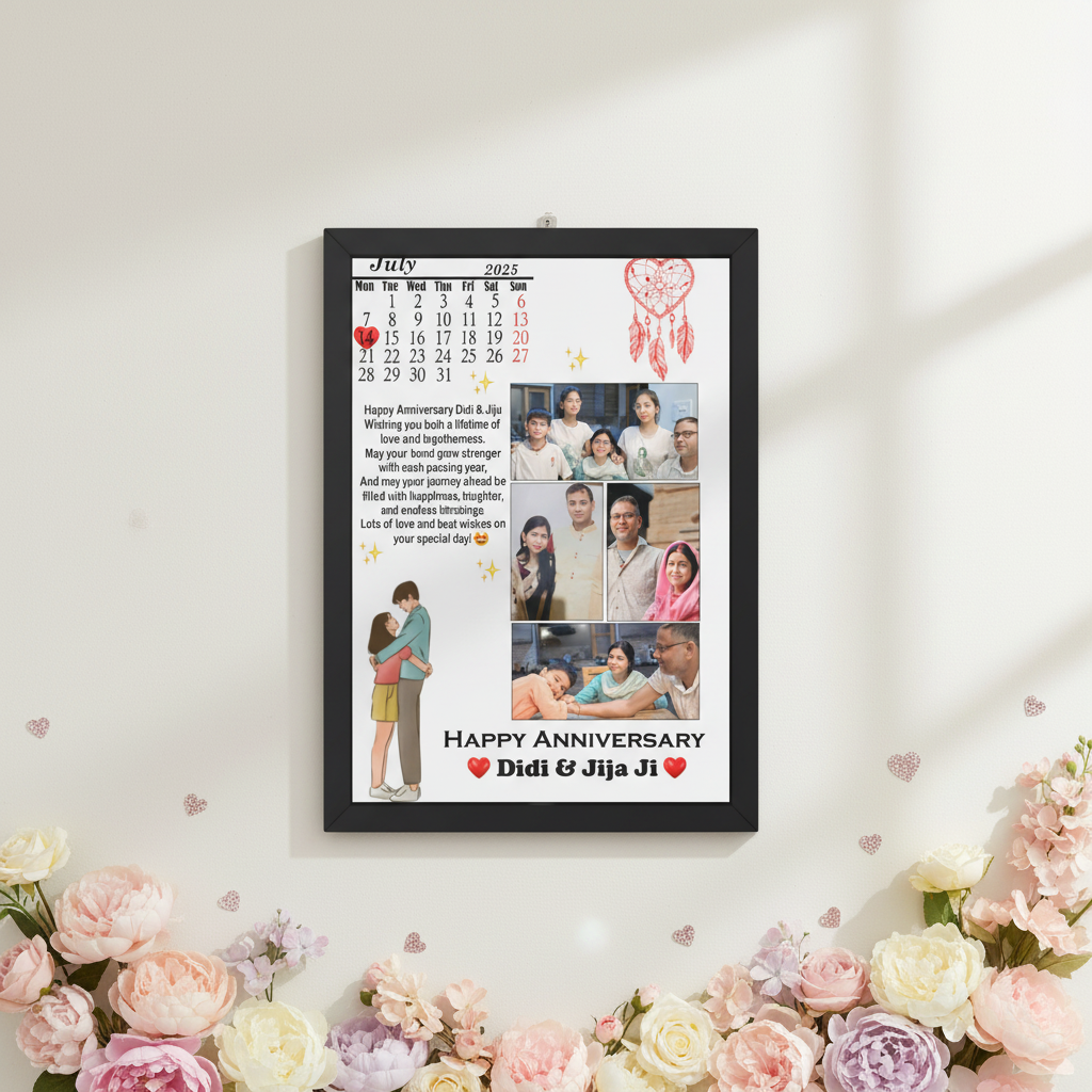 Anniversary Photo Frame | Personalized | A4 Size | Wall & Table