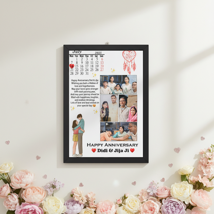 Anniversary Photo Frame | Personalized | A4 Size | Wall & Table