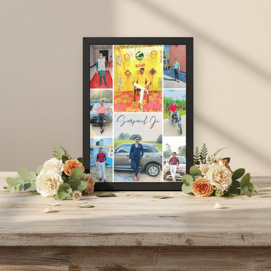 Personalized 8 Photos Collage Photo Frame | A4 Size | Custom Memory Frame