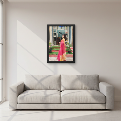 Personalized A4 Size Photo Frame – Single Photo | Black Frame | Custom Gift