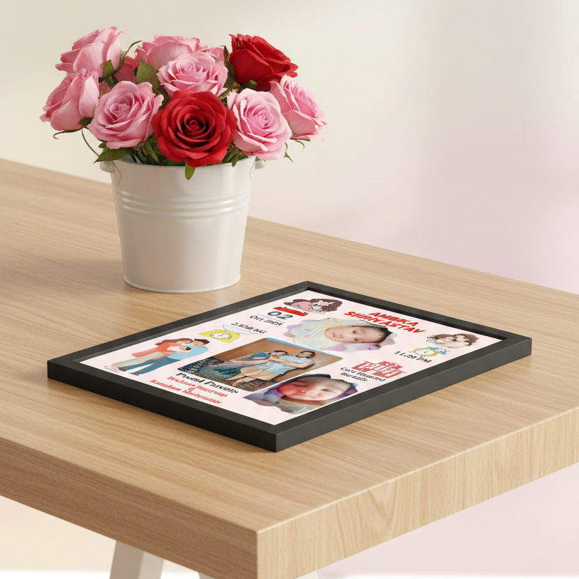 Personalized Baby Birth Photo Frame | Newborn Memory Frame | Custom Name, Date & Photo Frame