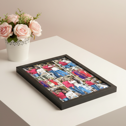 Personalized 8 Photo Collage Frame | A4 Size | Black